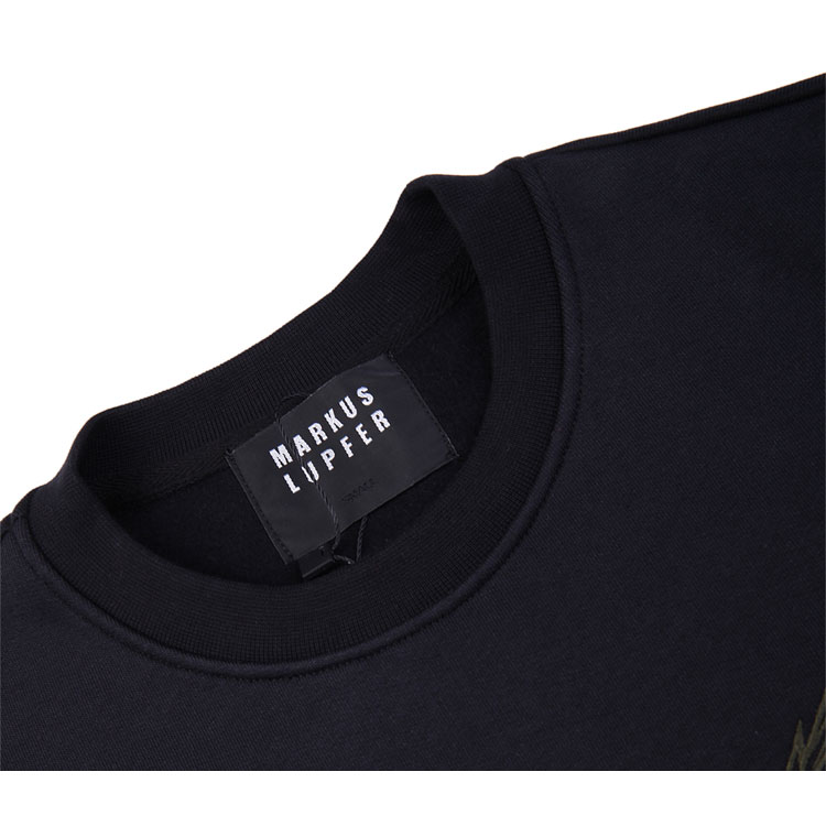 MARKUS LUPFER/马库斯·卢普伐黑色纯棉蝙蝠刺绣男士卫衣,MSW027,XL
