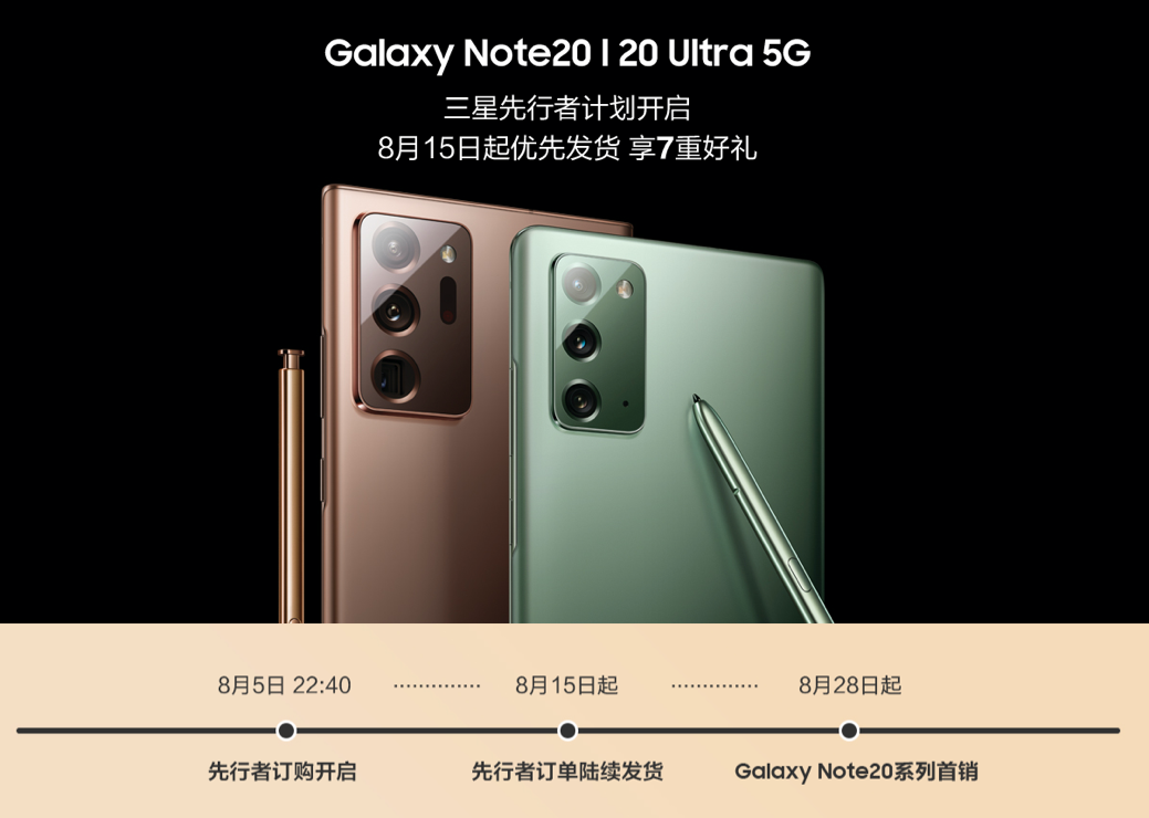 享优先发货7重好礼 三星Galaxy Note20系列先行者计划开启