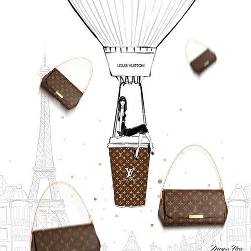 Louis Vuitton/路易威登 大号 FAVORITE Monogram 女士链条包（配皮肩带）M40718 帆布/配皮
