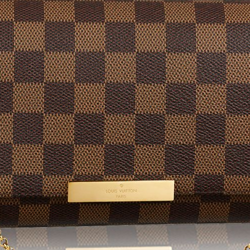 Louis Vuitton/路易威登 女士棕色棋盘格 Damier Azur 帆布/配皮FAVORITE 手袋