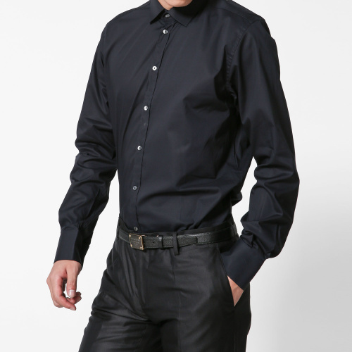 Dolce&Gabbana/杜嘉班纳男士衬衫-男士黑色棉质时尚衬衫