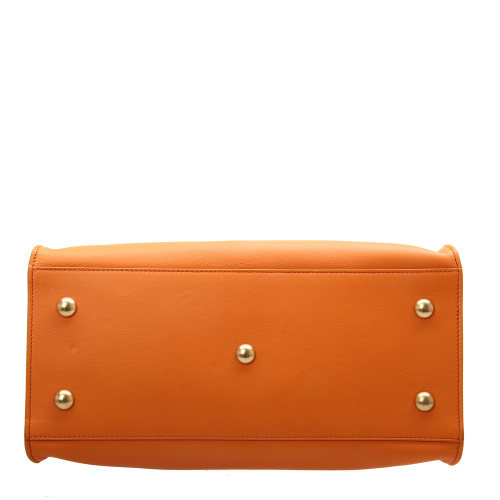 Yves saint Laurent(圣罗兰) 橘色皮质手提两用包