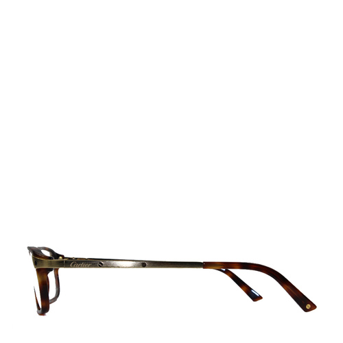 CARTIER/卡地亚16年新款轻质复合板材PVD镀金玳瑁色单梁男女款光学镜架眼镜