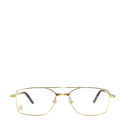 CARTIER/卡地亚轻质PVD镀金钛架复古双梁简约商务男女款眼镜