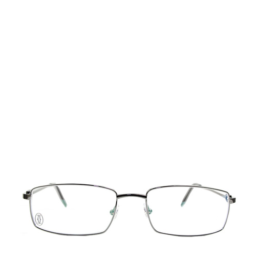 CARTIER/卡地亚经典矩形镀铂金枪色男士商务款中号眼镜