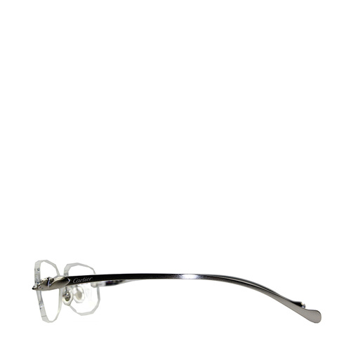 CARTIER/卡地亚无框经典豹子头系列PVD镀铂金亮银色男女款光学眼镜