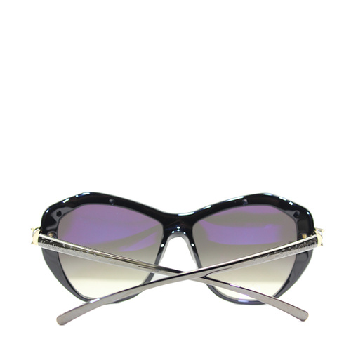 CARTIER/卡地亚黑色醋酸酯太阳镜，抛光镀金饰面金属，猫眼型片型，黑色抛光饰面，金属脚丝带cartier标识眼镜