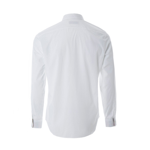 BURBERRY/博柏利 巴宝莉男士衬衫 高档白色棉质纯色长袖经典格纹衬衣 【161111】